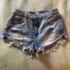 High Rise Denim Shorts